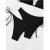 image:imageWomens 3 Piece Bikini Sets Tie Back Halter Bras and High Waisted Panties Summer SwimwearBlack