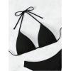 image:imageWomens 3 Piece Bikini Sets Tie Back Halter Bras and High Waisted Panties Summer SwimwearBlack