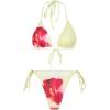 image:imageWomens 3 Piece Floral Swimsuit Halter Triangle String Bikini with Bodycon Beach Skirts Cover UpChampagne
