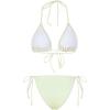 image:imageWomens 3 Piece Floral Swimsuit Halter Triangle String Bikini with Bodycon Beach Skirts Cover UpLight Pure Yellow