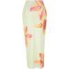 image:imageWomens 3 Piece Floral Swimsuit Halter Triangle String Bikini with Bodycon Beach Skirts Cover UpLight Pure Yellow