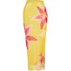 image:imageWomens 3 Piece Floral Swimsuit Halter Triangle String Bikini with Bodycon Beach Skirts Cover UpYellow and Pink