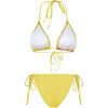 image:imageWomens 3 Piece Floral Swimsuit Halter Triangle String Bikini with Bodycon Beach Skirts Cover UpYellow and Pink