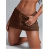 image:imageWomens Bathing Suit Cover Up Crochet Beach Skirt Knit Drawstring Sheer Mesh Swim Coverups SwimwearCoffee Brown