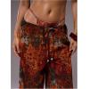 image:imageWomens Beach Cover Ups Drawstring Elastic Wide Leg Beach Pants Bathing Suit Cover Up for SwimwearBurnt Orange