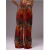 image:imageWomens Beach Cover Ups Drawstring Elastic Wide Leg Beach Pants Bathing Suit Cover Up for SwimwearBurnt Orange