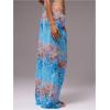 image:imageWomens Beach Cover Ups Drawstring Elastic Wide Leg Beach Pants Bathing Suit Cover Up for SwimwearLight Blue