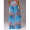 image:imageWomens Beach Cover Ups Drawstring Elastic Wide Leg Beach Pants Bathing Suit Cover Up for SwimwearLight Blue