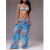 image:imageWomens Beach Cover Ups Drawstring Elastic Wide Leg Beach Pants Bathing Suit Cover Up for SwimwearLight Blue
