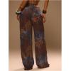 image:imageWomens Beach Cover Ups Drawstring Elastic Wide Leg Beach Pants Bathing Suit Cover Up for SwimwearMulticolor