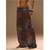 image:imageWomens Beach Cover Ups Drawstring Elastic Wide Leg Beach Pants Bathing Suit Cover Up for SwimwearMulticolor