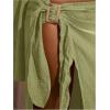 image:imageWomens Boho Buckle Bikini Cover Up Skirt High Slit Wrap Skirt Knot Side SarongGreen