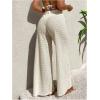image:imageWomens Cover Up Beach Pants High Waist Sheer Mesh See Through Swimsuit Coverup Pants SwimwearBeige