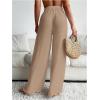 image:imageWomens Cover Up Beach Pants Tie Front Mesh Wide Leg Loose Bathing Suit Beach Cover Up PantsBrown Khaki