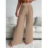 image:imageWomens Cover Up Beach Pants Tie Front Mesh Wide Leg Loose Bathing Suit Beach Cover Up PantsBrown Khaki