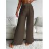 image:imageWomens Cover Up Beach Pants Tie Front Mesh Wide Leg Loose Bathing Suit Beach Cover Up PantsKhaki Brown