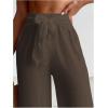 image:imageWomens Cover Up Beach Pants Tie Front Mesh Wide Leg Loose Bathing Suit Beach Cover Up PantsKhaki Brown