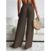image:imageWomens Cover Up Beach Pants Tie Front Mesh Wide Leg Loose Bathing Suit Beach Cover Up PantsKhaki Brown