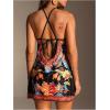 image:imageWomens Floral Boho Dress Criss Cross Tie Backless Mini Dresses Halter A Line SundressBlack Multicolor