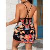 image:imageWomens Floral Boho Dress Criss Cross Tie Backless Mini Dresses Halter A Line SundressBlack Print