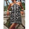 image:imageWomens Floral Boho Dress Criss Cross Tie Backless Mini Dresses Halter A Line SundressBlack and White