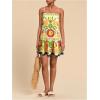 image:imageWomens Floral Boho Flowy Mini Cami Dress Ruffle Hem Spaghetti Strap Vacation Tank DressesYellow