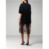 image:imageWomens Floral Lace Sheer Wedding Guess Dress Elegant Short Sleeve Crew Neck Midi DressesBlack