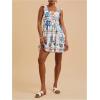 image:imageWomens Floral Tropical Graphic Short Dress Boho Ruffle Hem Sleeveless Vacation Tank DressMulticolor