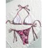 image:imageWomens Leopard Triangle String Bikini 2 Piece Cheetah High Cut Thong Cheeky Bathing Suits BeachwearMulticolor Purple