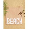 image:imageWomens Letter V Neck Beach Sweaters Long Sleeve Split Crochet Tops Knit Pullovers Cover UpApricot and White