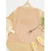 image:imageWomens Letter V Neck Beach Sweaters Long Sleeve Split Crochet Tops Knit Pullovers Cover UpApricot and White