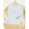 image:imageWomens Letter V Neck Beach Sweaters Long Sleeve Split Crochet Tops Knit Pullovers Cover UpBright Blue