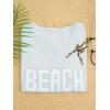image:imageWomens Letter V Neck Beach Sweaters Long Sleeve Split Crochet Tops Knit Pullovers Cover UpBright Blue
