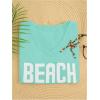 image:imageWomens Letter V Neck Beach Sweaters Long Sleeve Split Crochet Tops Knit Pullovers Cover UpCadet Blue