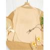image:imageWomens Letter V Neck Beach Sweaters Long Sleeve Split Crochet Tops Knit Pullovers Cover UpDeep Khaki