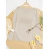 image:imageWomens Letter V Neck Beach Sweaters Long Sleeve Split Crochet Tops Knit Pullovers Cover UpLight Grey