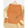 image:imageWomens Letter V Neck Beach Sweaters Long Sleeve Split Crochet Tops Knit Pullovers Cover UpLight Orange