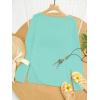 image:imageWomens Letter V Neck Beach Sweaters Long Sleeve Split Crochet Tops Knit Pullovers Cover UpMint Blue