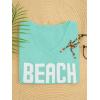 image:imageWomens Letter V Neck Beach Sweaters Long Sleeve Split Crochet Tops Knit Pullovers Cover UpMint Blue