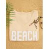 image:imageWomens Letter V Neck Beach Sweaters Long Sleeve Split Crochet Tops Knit Pullovers Cover UpOrange