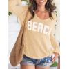 image:imageWomens Letter V Neck Beach Sweaters Long Sleeve Split Crochet Tops Knit Pullovers Cover UpOrange