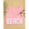 image:imageWomens Letter V Neck Beach Sweaters Long Sleeve Split Crochet Tops Knit Pullovers Cover UpPink