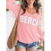 image:imageWomens Letter V Neck Beach Sweaters Long Sleeve Split Crochet Tops Knit Pullovers Cover UpPink
