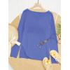 image:imageWomens Letter V Neck Beach Sweaters Long Sleeve Split Crochet Tops Knit Pullovers Cover UpRoyal Blue