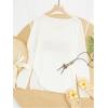 image:imageWomens Letter V Neck Beach Sweaters Long Sleeve Split Crochet Tops Knit Pullovers Cover UpWhite