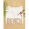 image:imageWomens Letter V Neck Beach Sweaters Long Sleeve Split Crochet Tops Knit Pullovers Cover UpWhite