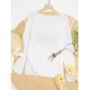 image:imageWomens Letter V Neck Beach Sweaters Long Sleeve Split Crochet Tops Knit Pullovers Cover UpWhite and Black