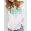 image:imageWomens Letter V Neck Beach Sweaters Long Sleeve Split Crochet Tops Knit Pullovers Cover UpWhite and Mint Green