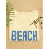 image:imageWomens Letter V Neck Beach Sweaters Long Sleeve Split Crochet Tops Knit Pullovers Cover UpYellow