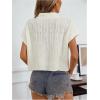 image:imageWomens Mock Neck Cable Knit Sweater Dolman Sleeve Loose Jumper Tops KnitwearWhite